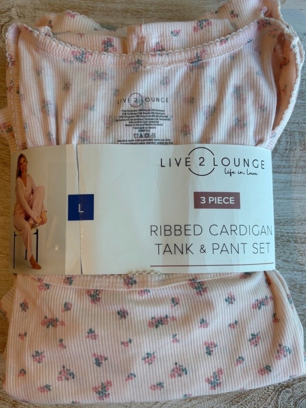 Women's Pink Tank, Pant & Cardigan - 3 Piece Pajama Set